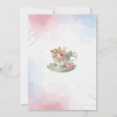 水エレガント色茶パーティーガールピンク金ゴールドブライダル 招待状 (裏面)