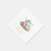 水エレガント色茶パーティー赤ちゃんシャワーピンク金ゴールド スタンダードカクテルナプキン (角)