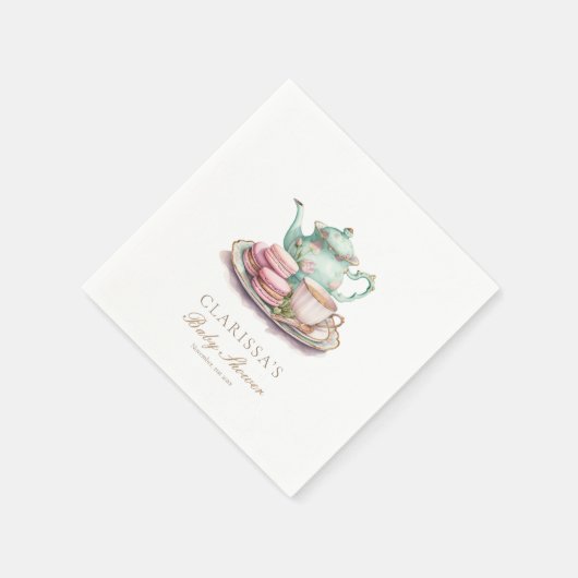 水エレガント色茶パーティー赤ちゃんシャワー スタンダードカクテルナプキン (角)