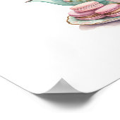 水エレガント色茶パーティー金ゴールド赤ちゃんシャワー ポスター (角)