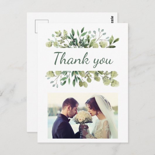 水エレガント色葉の結婚式の写真 ポストカード (正面/裏面)