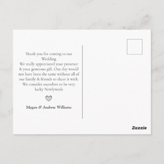 水エレガント色葉の結婚式の写真 ポストカード (裏面)