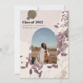 水エレガント色葉卒業写真 招待状 (正面)