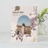 水エレガント色葉卒業写真 招待状 (スタンド正面)