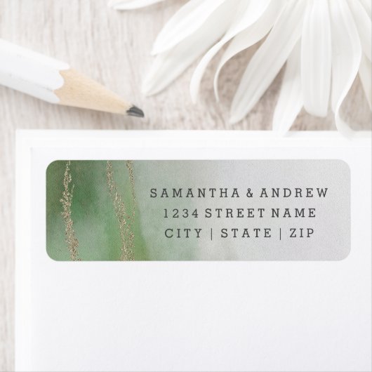 水エレガント色葉結婚差出人住所 ラベル (インサイチュ)
