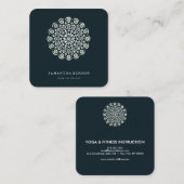 水エレガント色蓮の花のロゴヨガスクエア スクエア名刺 (正面/裏面)