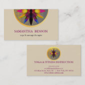 水エレガント色蓮の花ロゴヨガ 名刺 (正面/裏面)