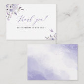 水エレガント色薄紫花赤ちゃんシャワー ノートカード (正面/裏面)