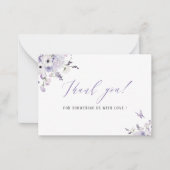 水エレガント色薄紫花赤ちゃんシャワー ノートカード (正面)