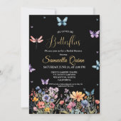 水エレガント色蝶ブライダルシャワー 招待状 (正面)