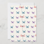 水エレガント色蝶ブライダルシャワー 招待状 (裏面)