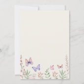 水エレガント色蝶ブライダルシャワー 招待状 (裏面)