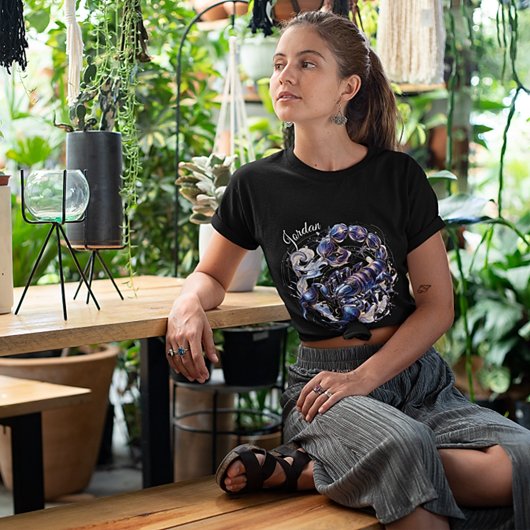 水エレガント色蠍座〔占星術の〕十二宮図カスタム Tシャツ