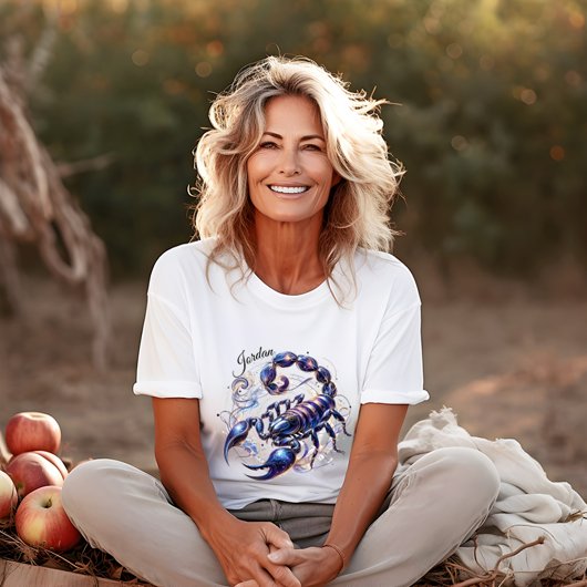 水エレガント色蠍座〔占星術の〕十二宮図カスタム Tシャツ