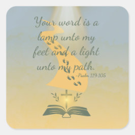 水エレガント色詩篇119:105 スクエアシール