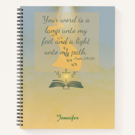 水エレガント色詩篇119:105 ノートブック