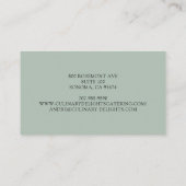 水エレガント色調理師のテーブルシェフカテラー 名刺 (裏面)