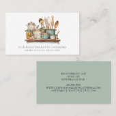 水エレガント色調理師のテーブルシェフカテラー 名刺 (正面/裏面)