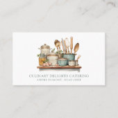 水エレガント色調理師のテーブルシェフカテラー 名刺 (正面)