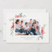 水エレガント色赤い冬の花写真 シーズンカード (正面)