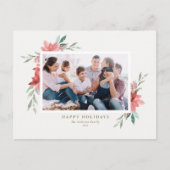 水エレガント色赤い冬の花写真 シーズンポストカード (正面)