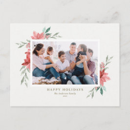 水エレガント色赤い冬の花写真 シーズンポストカード