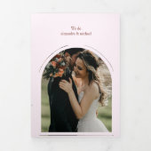 水エレガント色赤面ほこりっぽいバラフローラ結婚 三つ折り招待状 (カバー)