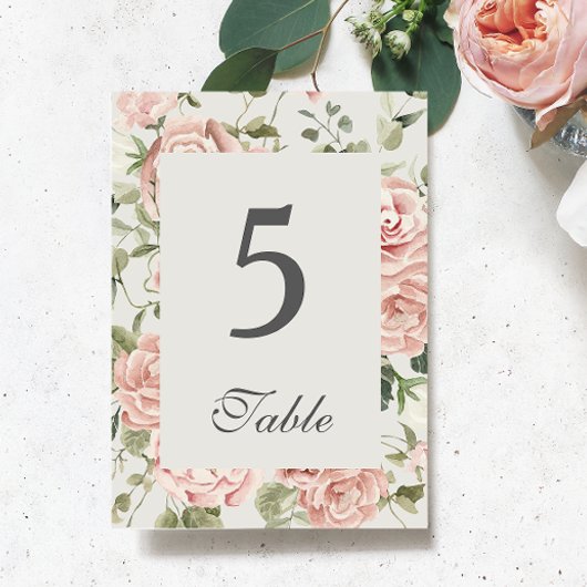 水エレガント色赤面ガーデンピンクローズ結婚ズ テーブルナンバー