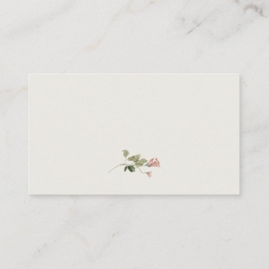 水エレガント色赤面ガーデンピンクローズ結婚ズ プレイスカード (裏面)