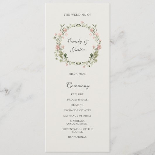 水エレガント色赤面ガーデンピンクローズ結婚ズ プログラム (正面)