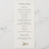 水エレガント色赤面ガーデンピンクローズ結婚ズ プログラム (裏面)