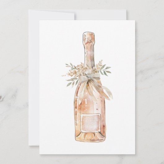 水エレガント色赤面ドレスブライダルシャワー 招待状 (裏面)