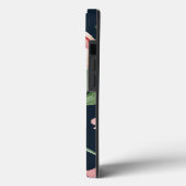 水エレガント色赤面ネイビーモノグラムのフローラ Case-Mate iPhoneケース (裏面 / 左)