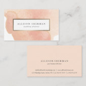 水エレガント色赤面ピンクと金ゴールドミニマル 名刺 (正面/裏面)