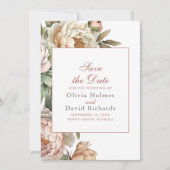 水エレガント色赤面ピンクプー結婚ニー セーブザデート (正面)