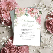 水エレガント色赤面ピンク結婚ズフローラ 招待状