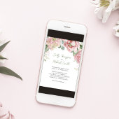 水エレガント色赤面ピンク結婚ズフローラ 招待状