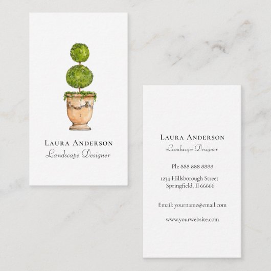 水エレガント色造園 名刺 (正面/裏面)