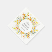 水エレガント色野花ブライダルシャワー スタンダードカクテルナプキン (角)