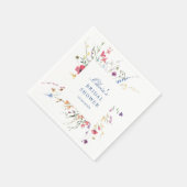 水エレガント色野花ブライダルシャワー スタンダードカクテルナプキン (角)