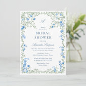 水エレガント色野花ブライダルシャワー 招待状 (スタンド正面)