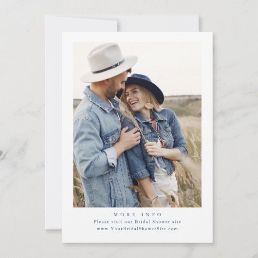 水エレガント色野花ブライダルシャワー 招待状 (裏面)