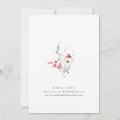 水エレガント色野花ブライダルシャワー 招待状 (裏面)