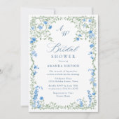 水エレガント色野花ブライダルシャワー 招待状 (正面)