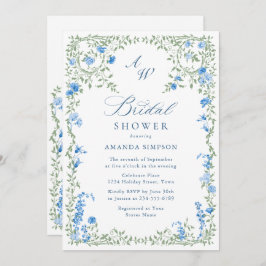 水エレガント色野花ブライダルシャワー 招待状