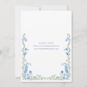 水エレガント色野花ブライダルシャワー 招待状 (裏面)