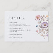 水エレガント色野花結婚詳細 エンクロージャーカード (正面)