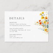 水エレガント色野花結婚詳細 エンクロージャーカード (正面)