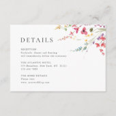 水エレガント色野花結婚詳細 エンクロージャーカード (正面)