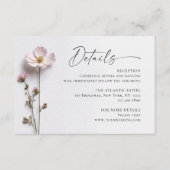 水エレガント色野花結婚詳細 エンクロージャーカード (正面)